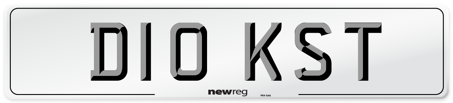 D10 KST Number Plate from New Reg
